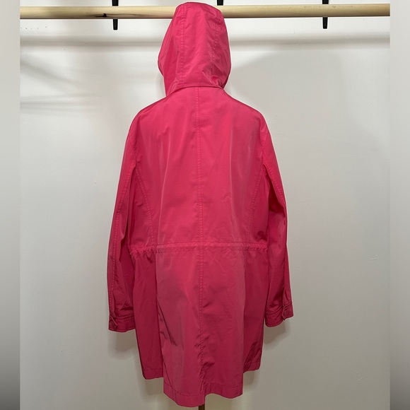 Talbots Coated Canvas Rain Anorak XL Pink Jacket Coat Hooded - Picture 9 of 16